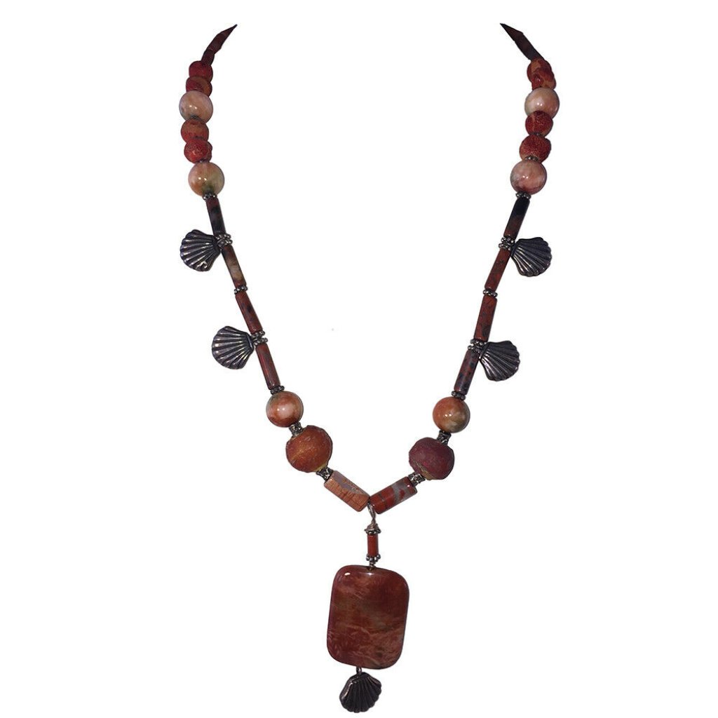 Hand Made Petrified Wood Jasper Sponge Coral And